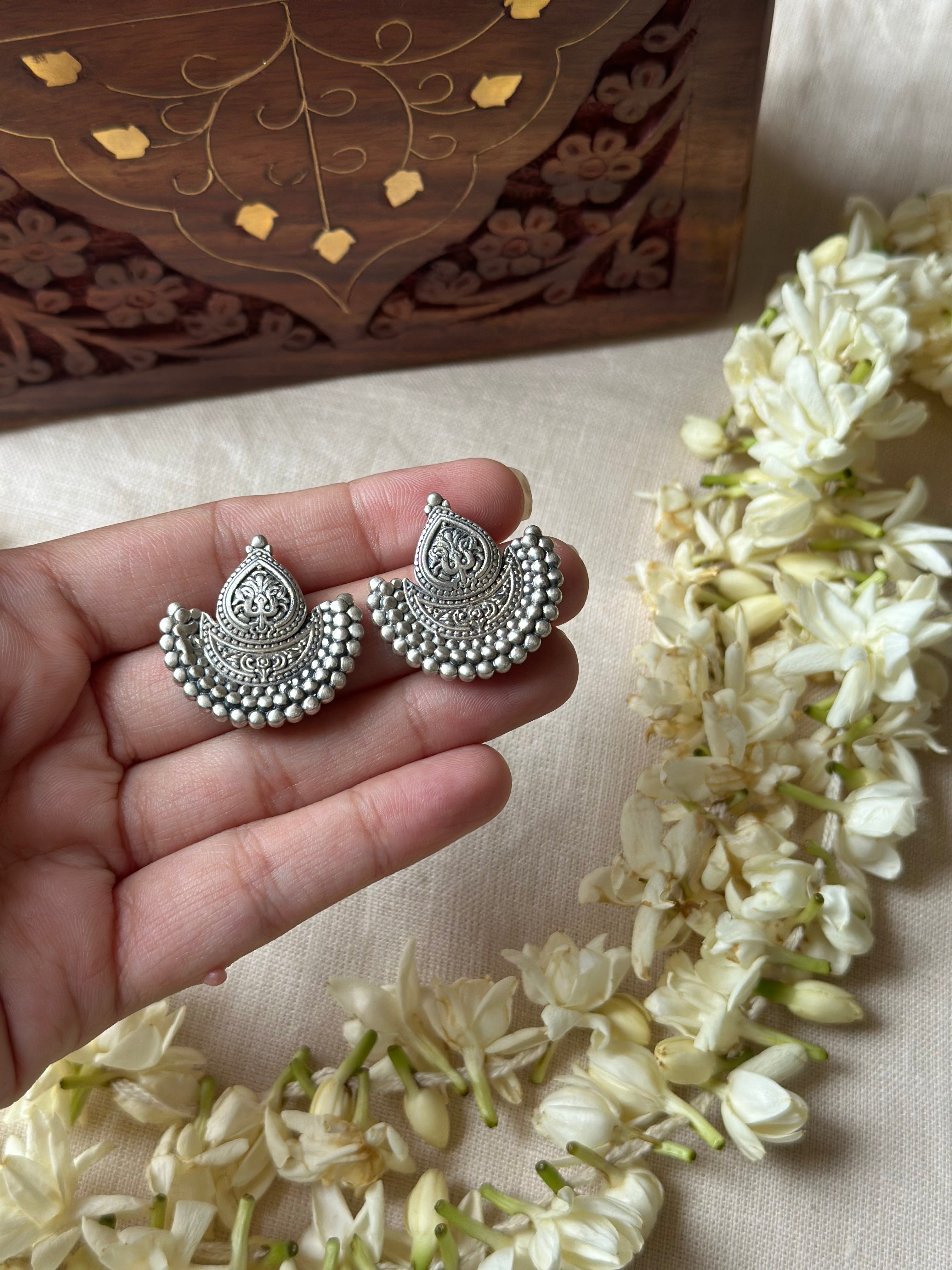 Silver Oxidised Earrings